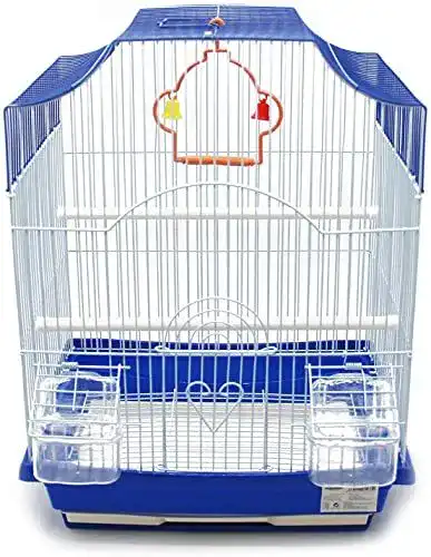 Vogelkäfig BPS Buena Pet Shop aus Metall mit Futtertränke und Schaukel