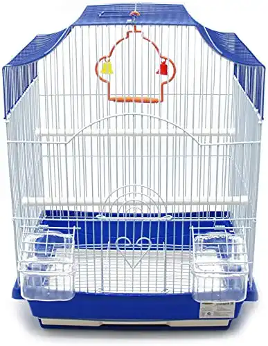 Vogelkäfig BPS Buena Pet Shop aus Metall mit Futtertränke und Schaukel