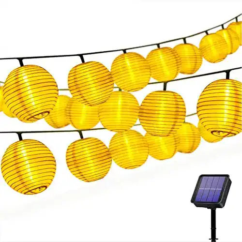 LooHome Solar Lichterkette mit 30 LED-Laternen für den Außenbereich