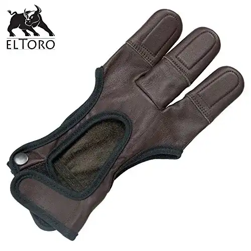 Bogenschieß-Handschuh Eltoro Archery aus weichem Leder in Chestnut