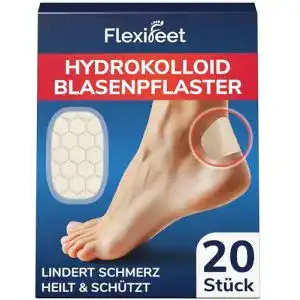 Blasenpflaster Flexifeet für Ferse – 20 Stück, wasserdicht