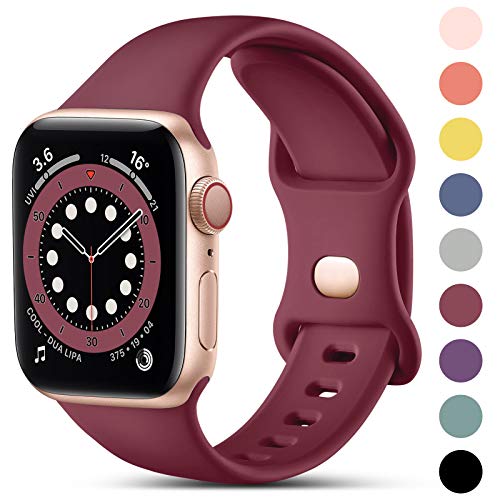 CeMiKa Silikon Sport Armband für Apple Watch 38mm in Weinrot