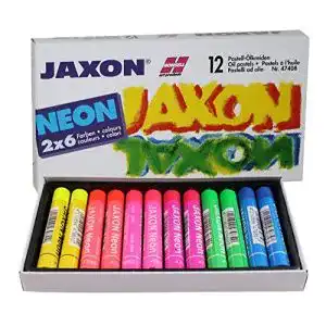 Ölpastellkreide Honsell 47408 von Jaxon, 12er Set in Neonfarben