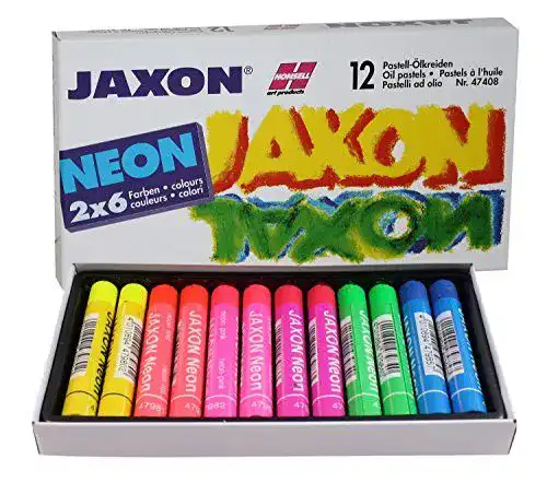 Ölpastellkreide Honsell 47408 von Jaxon, 12er Set in Neonfarben