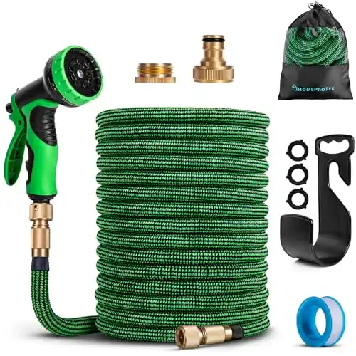 Gartenschlauch 3/4 Zoll Homeprotek flexibel 30m mit Messingverschraubungen