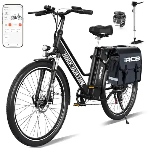 E-Bike 26 Zoll mit 250W Motor, 7 Gängen und Reichweite von 35-50 km