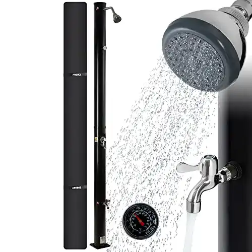 Solardusche Arebos 20 Liter mit Thermometer und 228 cm Höhe