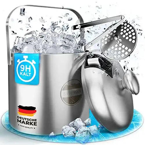 Eiskübel SilverRack Edelstahl Eiswürfelbehälter mit Deckel