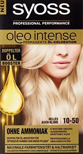Syoss Oleo Intense Haarfarbe 10-50 Helles Aschblond, 3er Pack