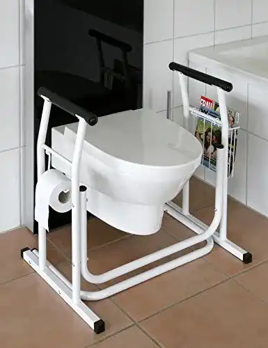 WC Aufstehhilfe HeRo24 mobiles Toiletten Stützgestell mit Haltegriff