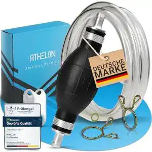 Athelon Handpumpe für Benzin, Diesel, Wasser und Öl mit Schlauch und Regler
