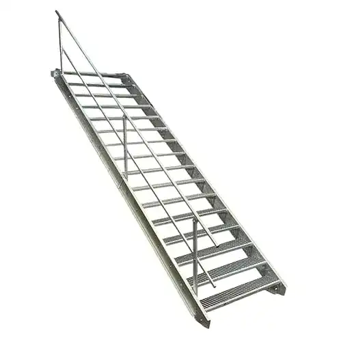 Bautreppe SRM-Design mit 16 Stufen und einseitigem Geländer