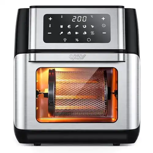 Innsky Heißluftfritteuse 10L, 1500W Fettfreies Kochen und Backen