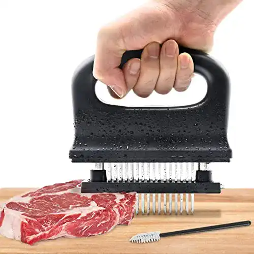 Fleischzartmacher Yanclife – Fleisch Tenderizer mit Reinigungsbürste und 48 Edelstahlklingen
