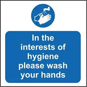 Aufkleber Hände waschen zur Hygiene im Gastgewerbe