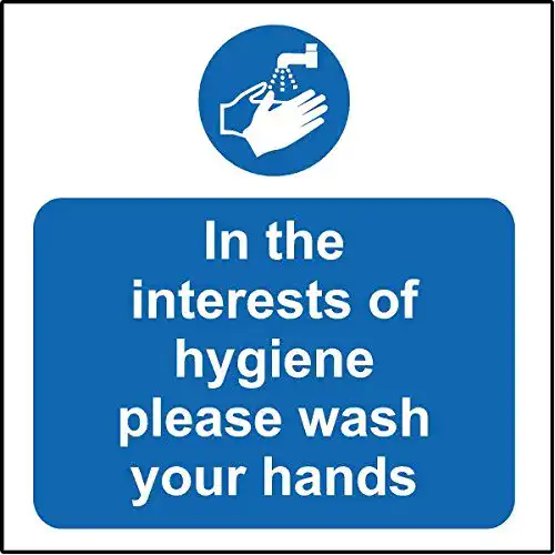 Aufkleber Hände waschen zur Hygiene im Gastgewerbe
