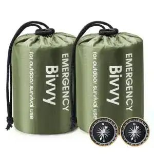 Notfall Schlafsack Esky Biwaksack – 2 Stück, Wasserdicht und Thermo