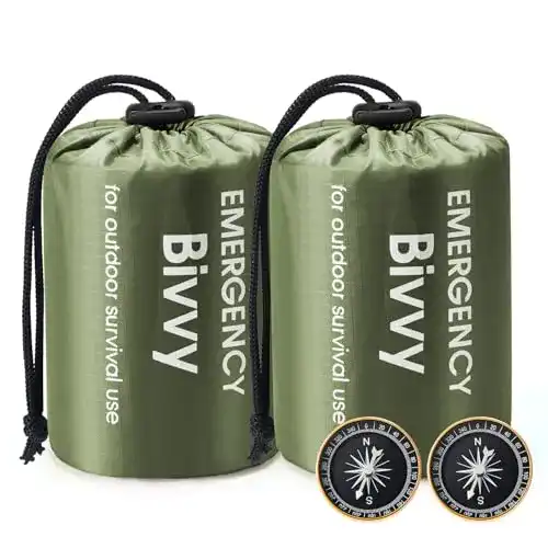 Notfall Schlafsack Esky Biwaksack – 2 Stück, Wasserdicht und Thermo