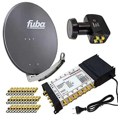 Fuba Satellitenschüssel Premium X Satelliten-Komplettanlage für 12 Teilnehmer