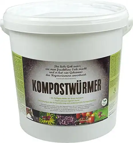 Kompostwürmer Natursache 1000 Stück im Eimer für Wurmkompostierung