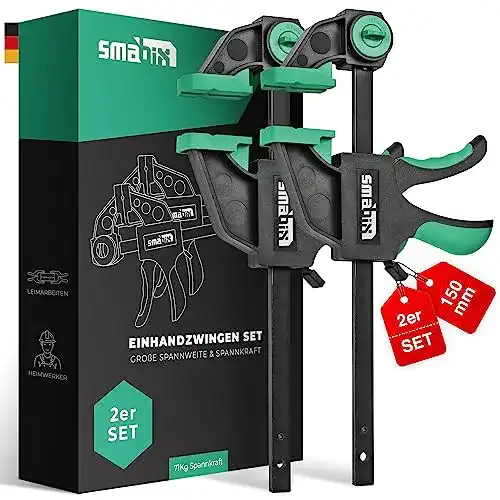 Einhandzwinge Smabix 2er Set für Spannen, Dehnen und Fixieren