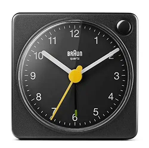Analogwecker in Braun für Reisen mit Crescendo-Alarm