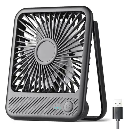 USB Tischventilator Koonie Mini Ventilator mit 3 Geschwindigkeiten und 180° Schwenkfunktion