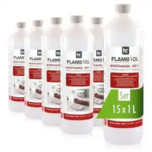 Bioethanol Höfer Chemie 15x 1 L Flambiol 99,9%