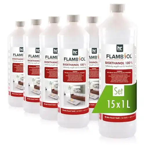 Bioethanol Höfer Chemie 15x 1 L Flambiol 99,9%
