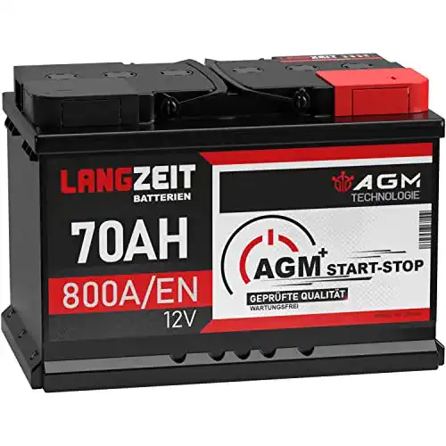 AGM-Batterie 70 Ah für Start-Stop-Technologie und Kurzstreckenfahrten
