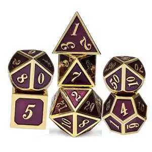 DnD Würfel Yourandoll 7 Stück aus Zinklegierung Metall