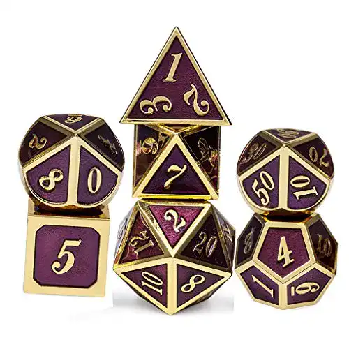 DnD Würfel Yourandoll 7 Stück aus Zinklegierung Metall