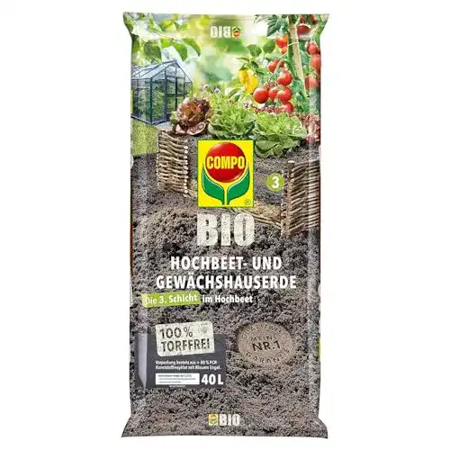 Compo Bio Hochbeet- und Gewächshauserde 40 Liter