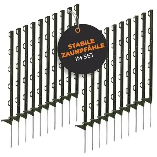 Weidezaunpfähle Ellofence mit verzinktem Bodennagel – Set mit 20 Stück