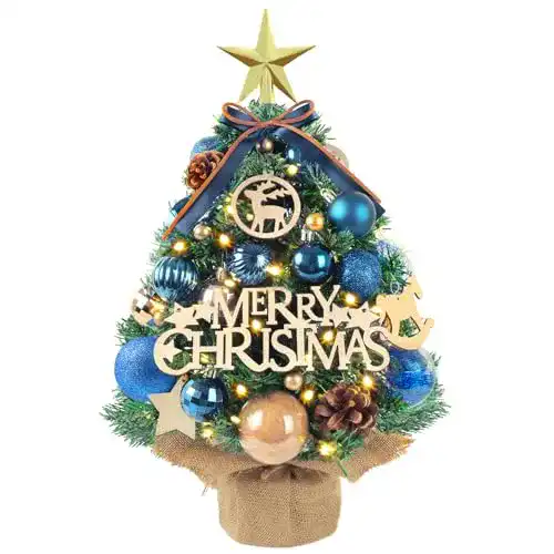 Mini Weihnachtsbaum Afxxe 2023 – 45 cm Künstlicher Weihnachtsbaum mit Beleuchtung