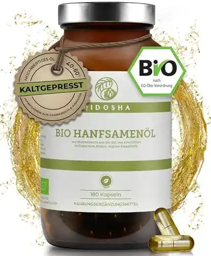 Hanföl Kapseln Qidosha Bio Hanfsamenöl vegan 180 Stück