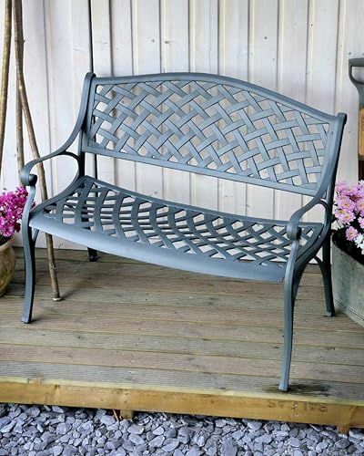 Gartenbank aus Metall von Lazy Susan – Jasmin Aluminium Gartenbank