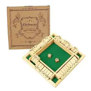 Shut the Box Kitchnexus Deluxe 4-Spieler Holzspiel für Tisch