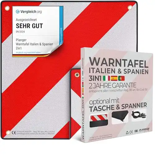Warntafel für Italien und Spanien PLANGER 2in1 (50 x 50 cm)