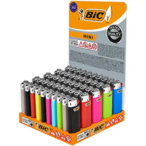 Einwegfeuerzeug Bic Mini Flint in verschiedenen Farben, 50 Stück