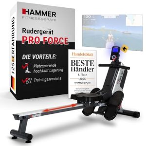 Hammer Rudergerät Pro Force – platzsparendes Ausdauergerät mit 20 Programmen