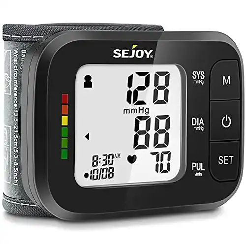 Sejoy Blutdruckmessgerät für das Handgelenk mit LCD-Display