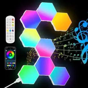 Sechseck-Wandleuchte Uraqt LED mit 8 Modulen für Gaming Räume