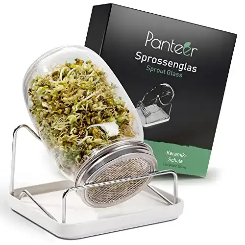 Sprossenglas Panteer 940 ml Keimglas Set für Einsteiger