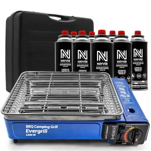 Gasgrill mit Kartusche Angel Domäne Camping – Evergrill