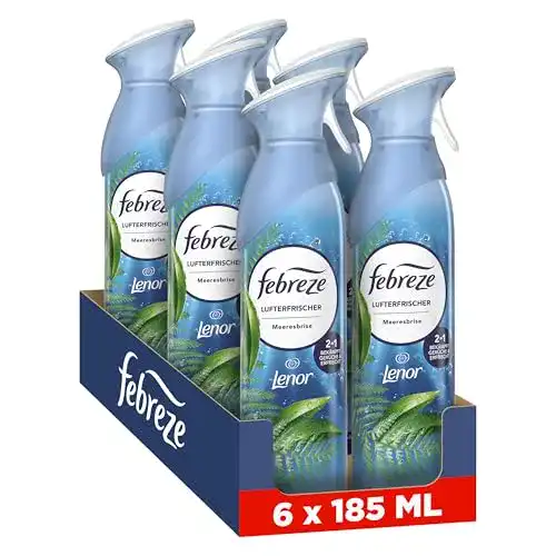 Febreze Lufterfrischer Spray Meeresfrische 6×185 ml – Geruchsbekämpfung