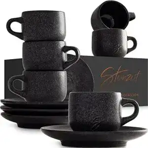 Espresso-Tassen im Steinzeitdesign (6x80ml)