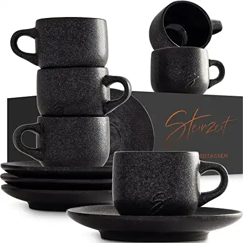 Espresso-Tassen im Steinzeitdesign (6x80ml)