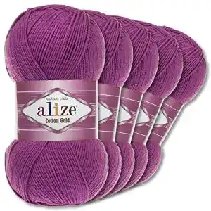 Alize Wolle Cotton Gold 5 x 100 g für Stricken und Häkeln in 39 Farben