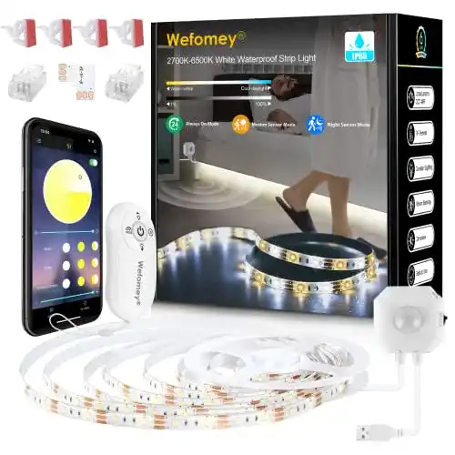 LED-Streifen mit Bewegungsmelder von Wefomey USB, wasserdicht, dimmbar